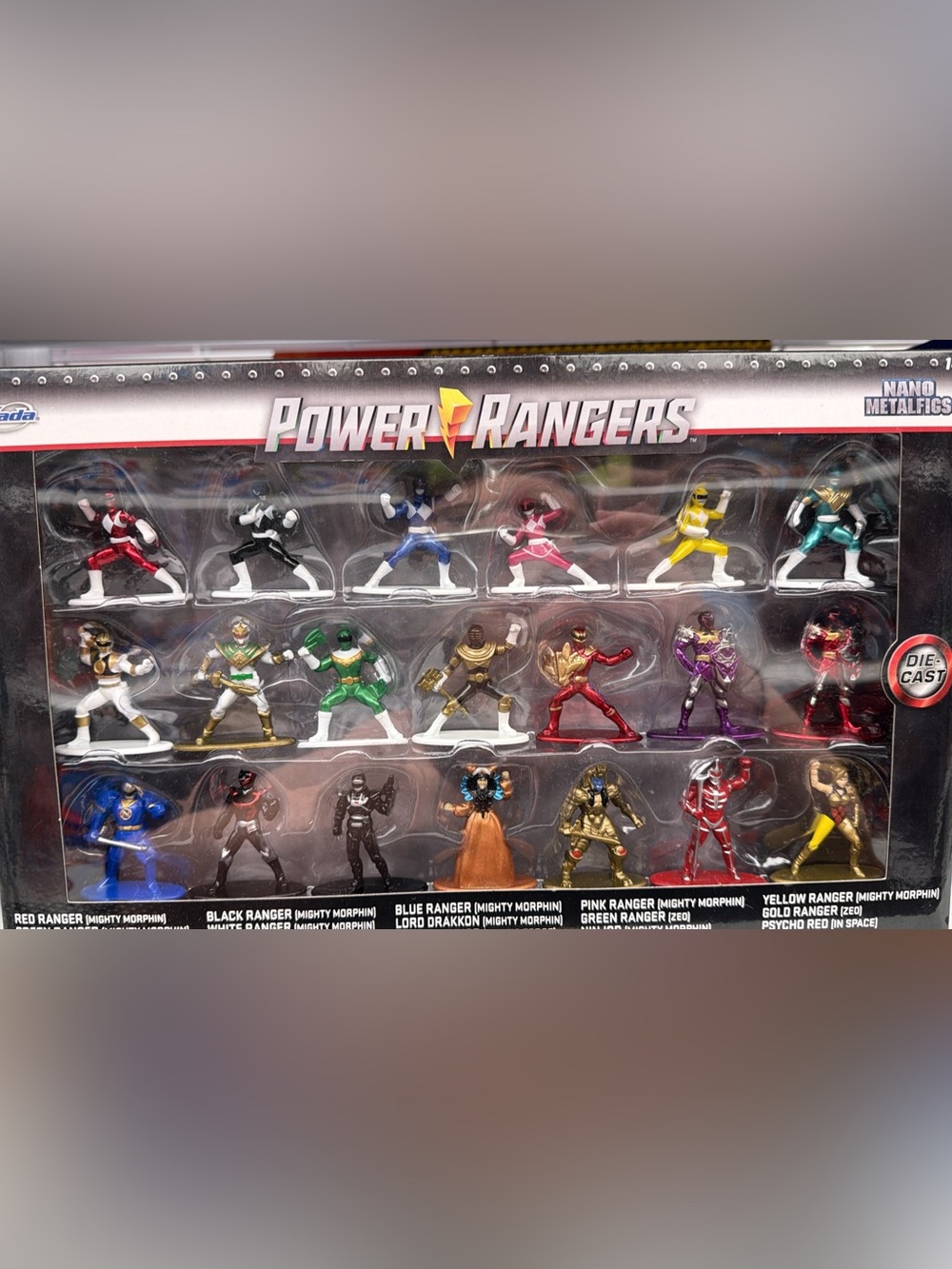 Power Ranger Action Figure Set - Red, Blue, Pink, Green, Gold, Black, Purple
